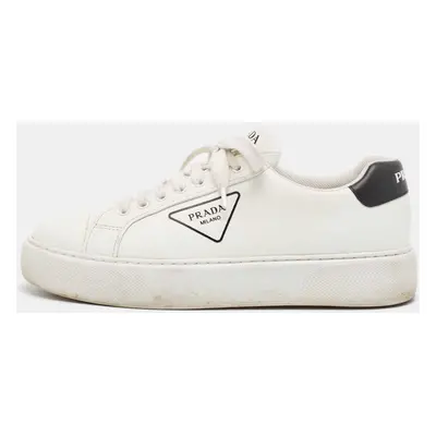 Prada White Leather Low Top Sneakers Size 45.5