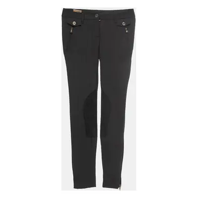 Dolce & Gabbana Black Wool Suede Trimmed Slim Fit Trousers