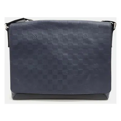 Louis Vuitton Navy Blue Damier Infini Canvas District MM Messenger Bag