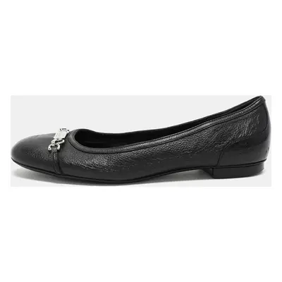 Gucci Black Leather Embellished Ballet Flats Size 36.5