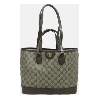 Gucci Beige Brown Canvas GG Tote Bag