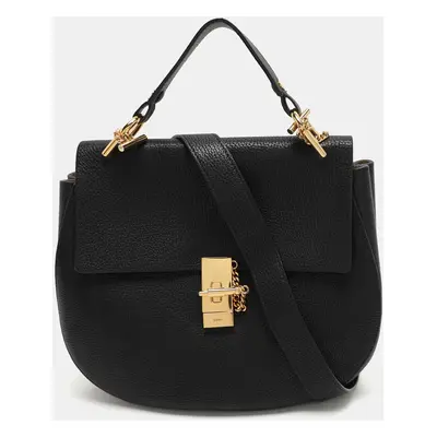 Chloe Black Leather Large Drew Top Handle Bag