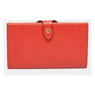 Burberry Red Leather Harlow Continental Wallet