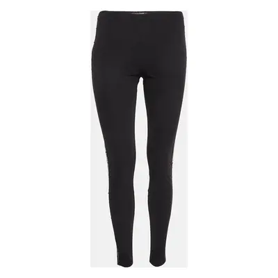 Roberto Cavalli Black Sequin Jersey Leggings