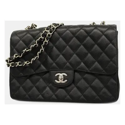 Chanel Caviar Leather Jumbo Classic Double Flap Shoulder Bags