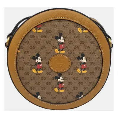 Gucci Beige GG Canvas Disney Round Crossbody Bag