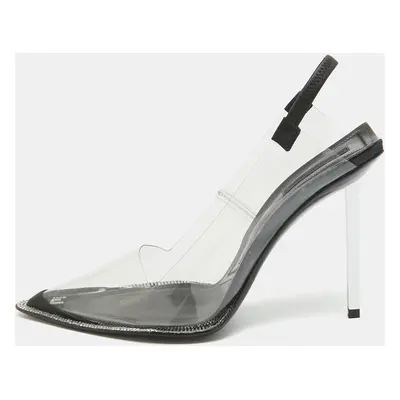 Alexander Wang Black/Transparent PVC and Leather Slingback Pumps Size