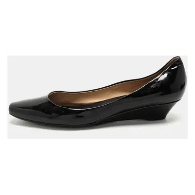 Tod's Black Patent Leather Wedge Pumps Size