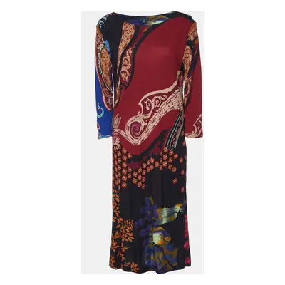 Etro Multicolor Paisley Print Georgette Knee-Length Dress