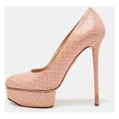 Charlotte Olympia Pink Python Priscilla Platform Pumps Size