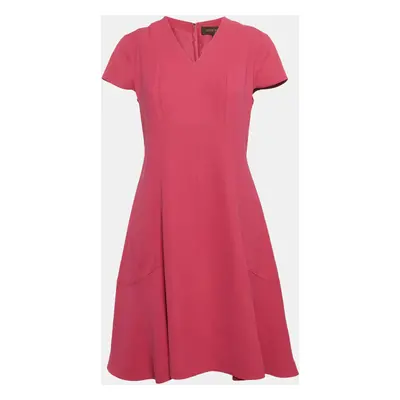 Louis Vuitton Pink Silk V-Neck Panelled Short Dress