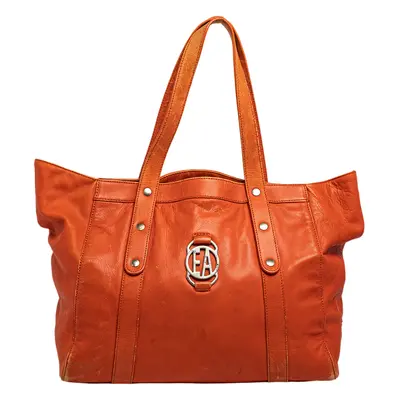 Emporio Armani Orange Leather Tote