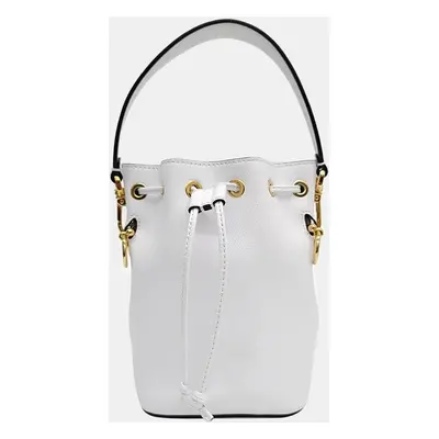 Fendi White Leather Mini Mon Tresor Bucket Bag