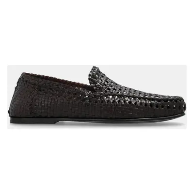 Dolce & Gabbana Brown Hand-woven Driver Loafers IT