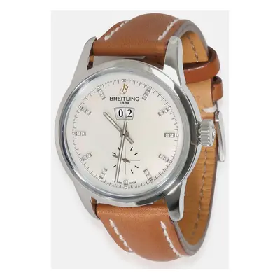 Breitling White Mother of Pearl Stainless Steel Transocean A1631012/A765 Automatic Men's Wristwa