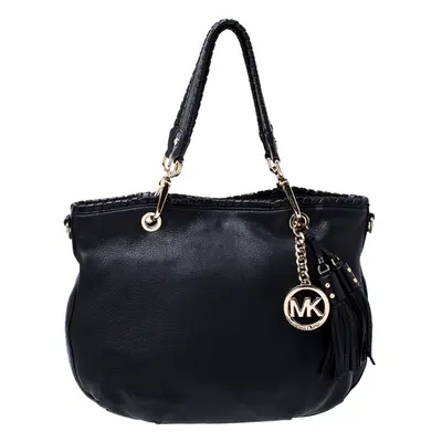 MICHAEL Michael Kors Black Leather Tassel Satchel