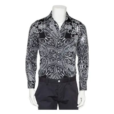 Etro Monochrome Paisley Printed Cotton Button Front Shirt