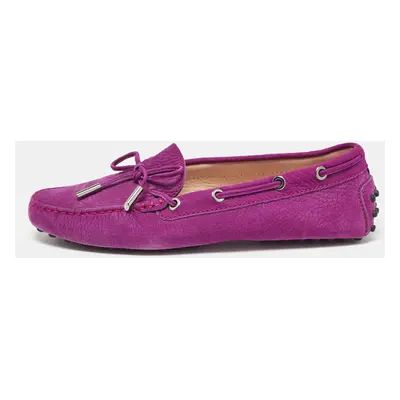 Tod's Purple Suede Gommino Loafers Size 37.5