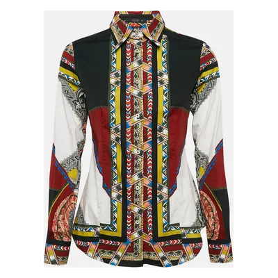 Etro Multicolor Paisley Print Stretch Cotton Tribal Accent Shirt