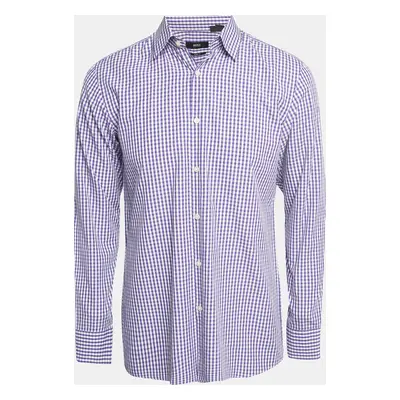 Boss By Hugo Boss Purple Gingham Check Cotton Sharp Fit Shirt