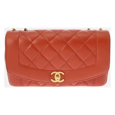 Chanel Lambskin Brown Vintage Diana Shoulder Bag