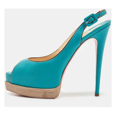 Christian Louboutin Blue Leather Palais Royal Trepointe Pumps Size