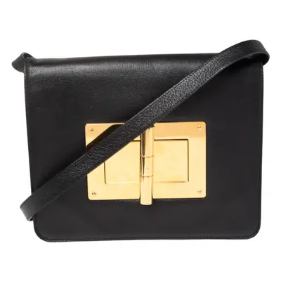 Tom Ford Black Leather Medium Natalia Shoulder Bag