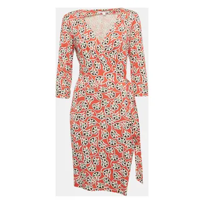 Diane Von Furstenberg Pink Printed Jersey Julian Wrap Dress