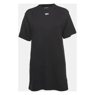 Off-White Black Jersey Cotton T-Shirt Dress