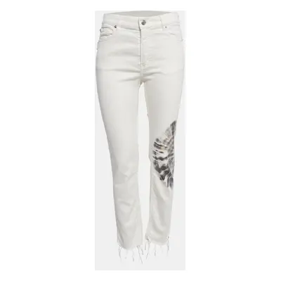 Zadig & Voltaire White Tie Dye Print Denim Jeans Waist 29"