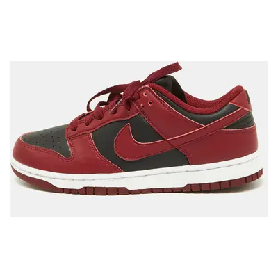 Nike Red/Black Leather Dunk Low Top "Team Red" Sneakers Size