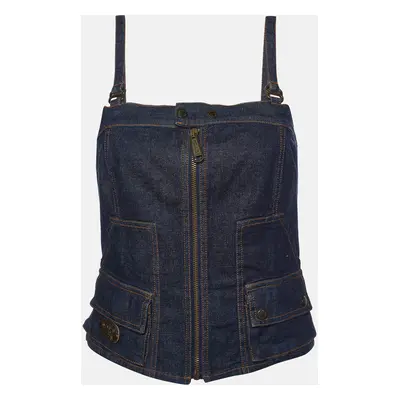 D&G Dark Blue Denim Strappy Corset Top