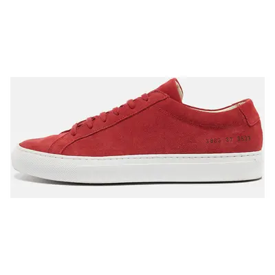 Common Projects Red Suede Achilles Low Top Sneakers Size