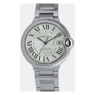 Cartier Stainless Steel Silver Dial Ballon Blue de Cartier Watch Wristwatch