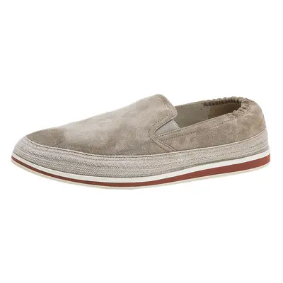 Prada Sport Grey Suede Espadrille Slip On Sneakers Size