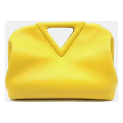 Bottega Veneta Yellow Leather Point Top Handle Bag