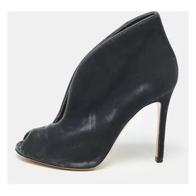 Gianvito Rossi Black Velvet Vamp Booties Size