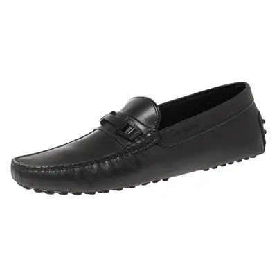 Tod's Black Leather Driving Slip On Loafers Size