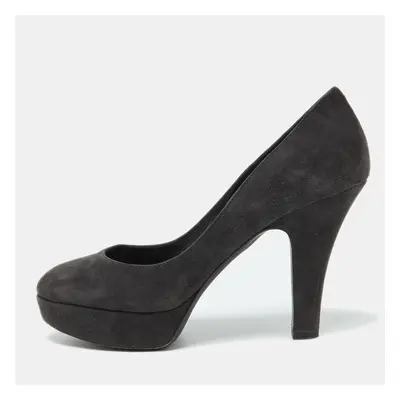 Dolce & Gabbana Black Suede Platform Pumps Size 39.5