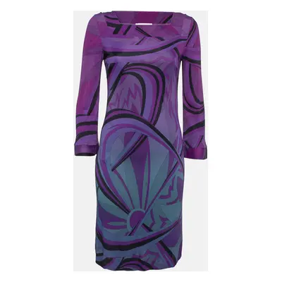 Emilio Pucci Multicolor Print Jersey Long Sleeve Dress