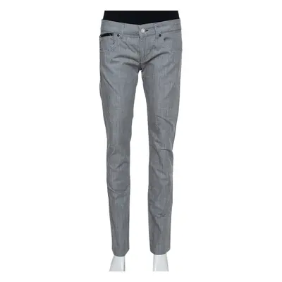 Emporio Armani Grey Cotton Pocket Detail Tapered Leg Trousers