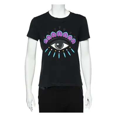 Kenzo Black Cotton Eye Printed T-Shirt