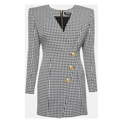 Balmain Monochrome Houndstooth Jacquard Mini Dress