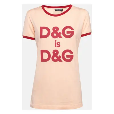 Dolce & Gabbana Pink D&G Print Cotton T-Shirt