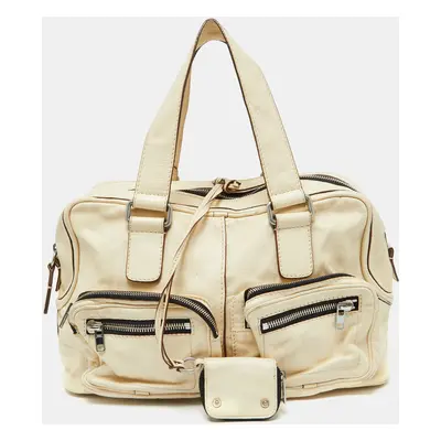 Chloe Cream Leather Betty Zip Satchel