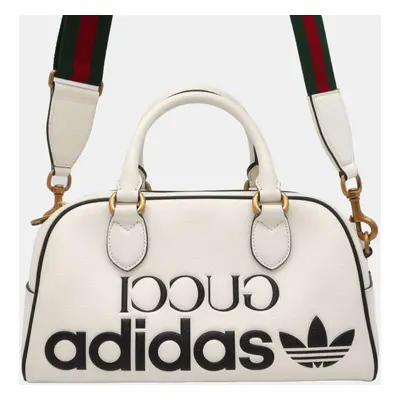 Gucci x Adidas White Leather Mini Duffel Bag