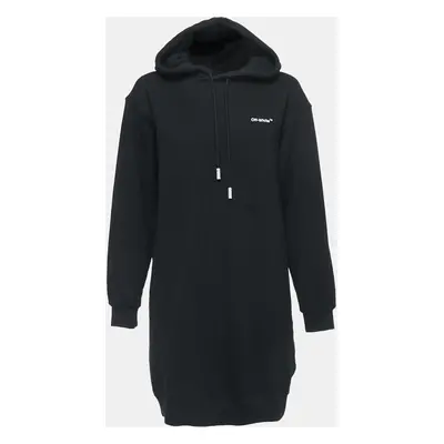 Off-White Black Jersey Cotton Hoodie Dress