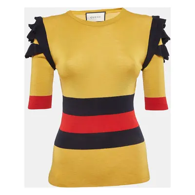 Gucci Yellow Striped Knit Top