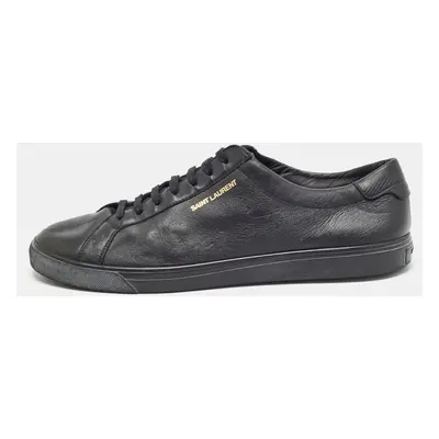 Saint Laurent Black Leather Court Classic Lace Up Sneakers Size