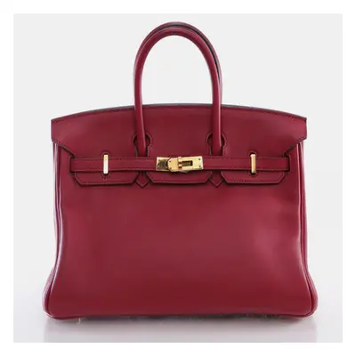 Hermes Rouge Grenat Swift Birkin Handbag